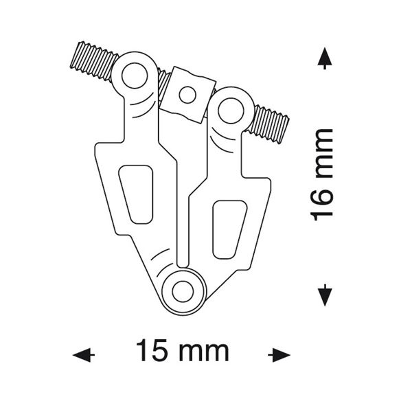 Šroub vejířový asymetrický jednodílný 15 mm 1 ks