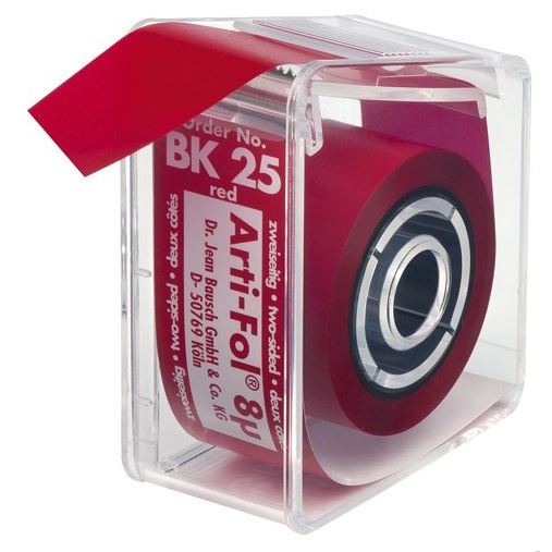 Artikulační fólie P 2-str.červená BK25 22mm/20m 8µ