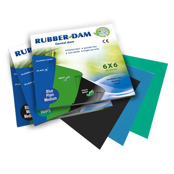 Rubber Dam Medium máta - střední zelené, 36ks