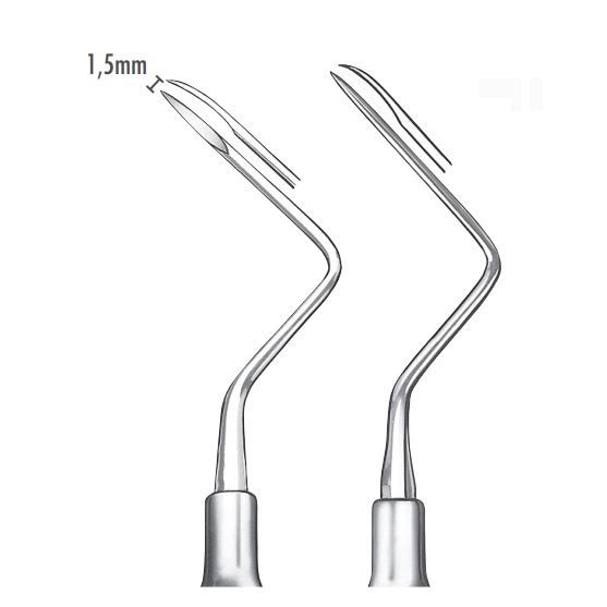 Páka na zbytky kořene 1,5mm se zoubky