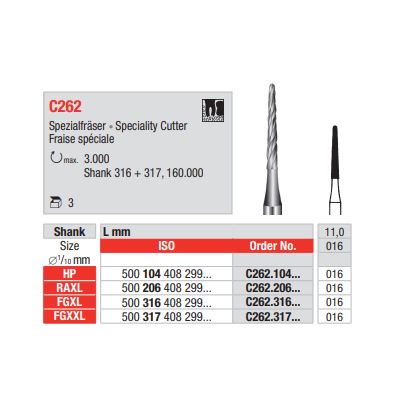 Chirurgická fréza FG C262.316.016 (3ks/bal)