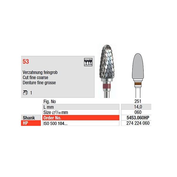 Fréza tvrdokovová 5453.060