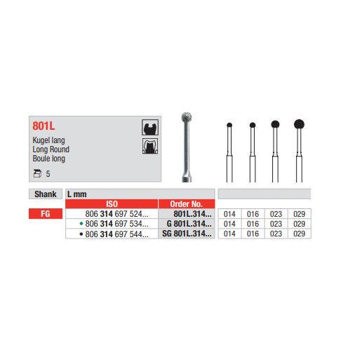 Diamant FG 801L.016SG (5ks/bal)