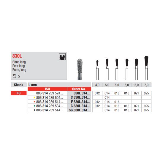 Diamant FG 830L.016F (5ks/bal)