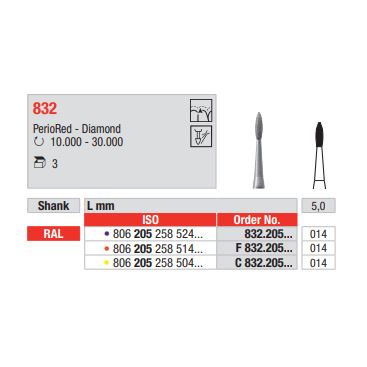 Diamant PerioRed RAL F832.205.014 (3ks/bal)