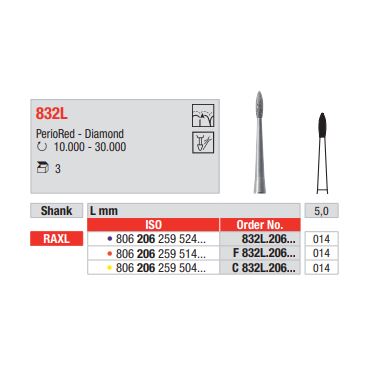 Diamant PerioRed RAXL F832L.206.014 (3ks/bal)