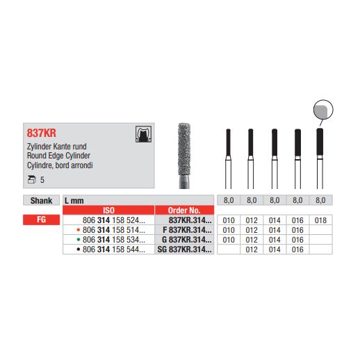 Diamant FG 837KR.012F (5ks/bal)