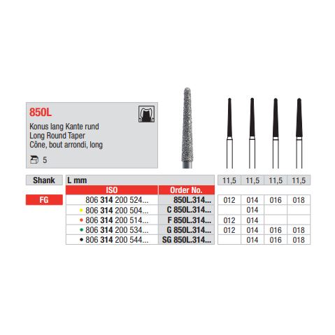 Diamant FG 850L.016G (5ks/bal)