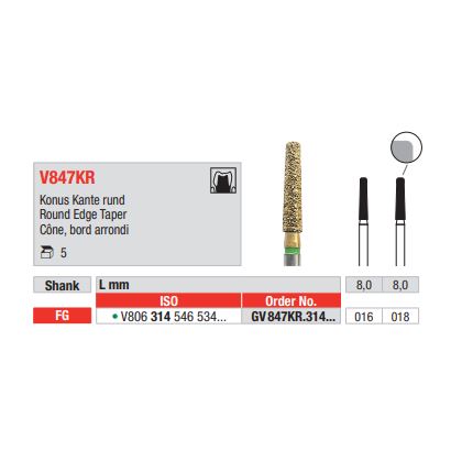 Diamant FG Diacut MLT GV847KR.016  (5ks/bal)