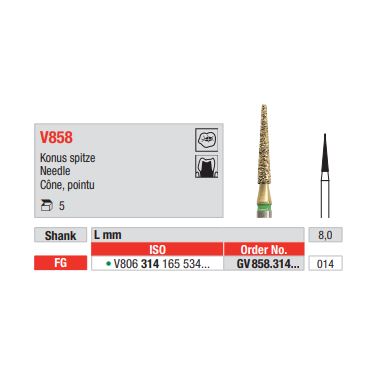 Diamant FG Diacut MLT GV858L.014  (5ks/bal)