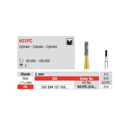 Vrtáček tvrdokovový FG H31PC.010 (5ks/bal)