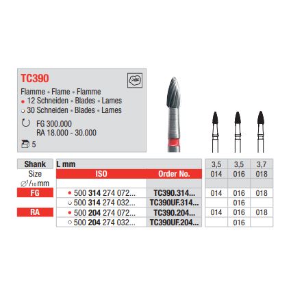 Vrtáček tvrdokovový FG TC390.016 (5ks/bal)