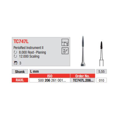 Diamant PerioRed RAXL TC747L.206.010 (3ks/bal)