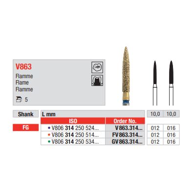 Diamant FG Diacut MLT FV863.012  (5ks/bal)