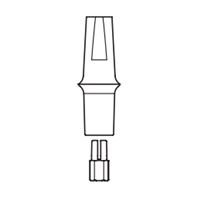 Abutment 360° - rovný, žlutý, 4,1, 1ks